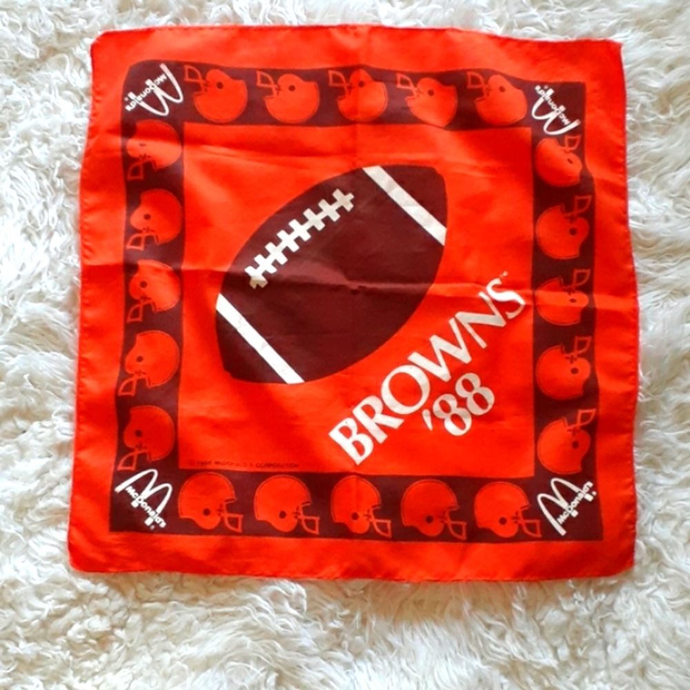 Vtg 1988 McDonald's Cleveland Browns Handkerchief